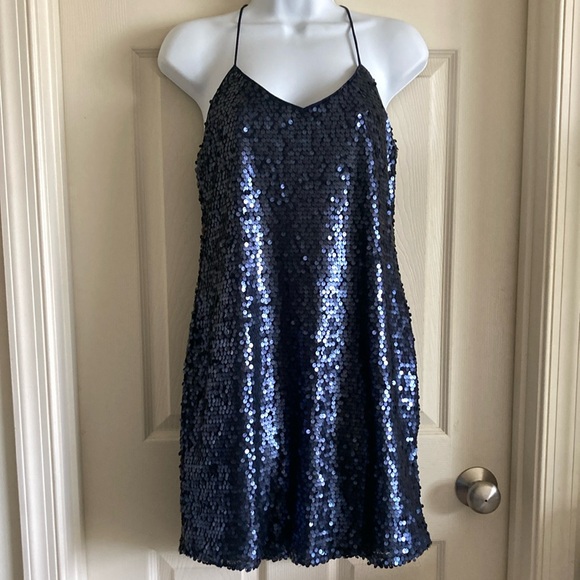 Express navy sequin dress XS - Picture 1 of 3